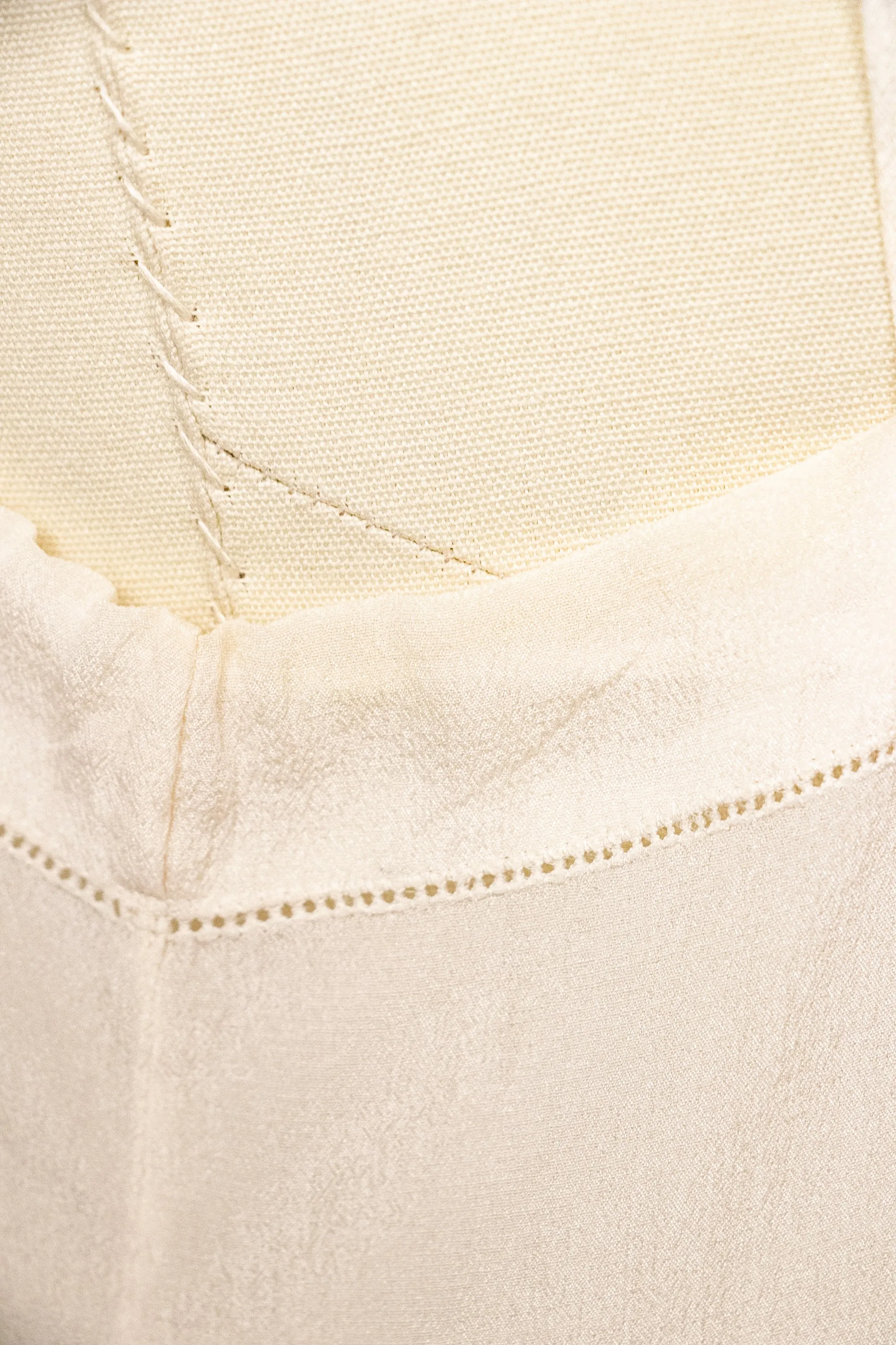 1920s Silk Slip Chemise Lingerie Peacock Embroidered S