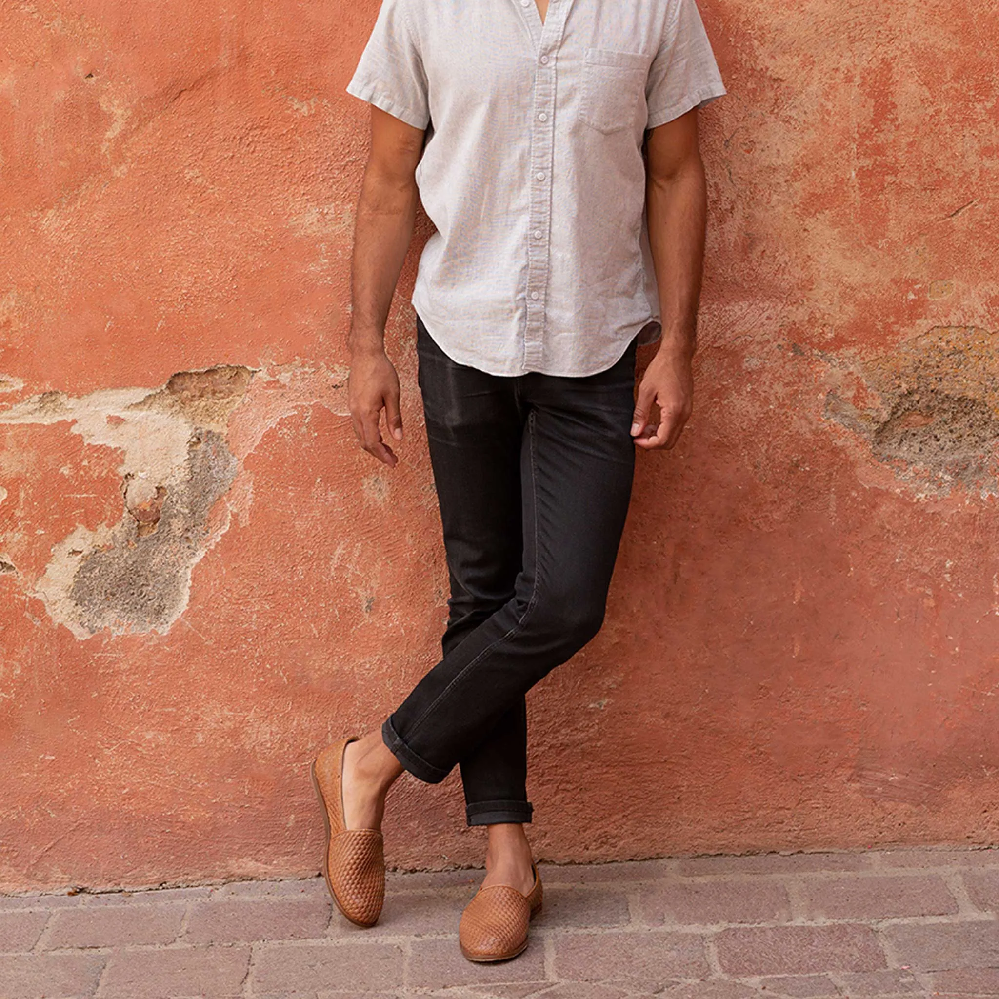 Alejandro Woven Slip On Brown