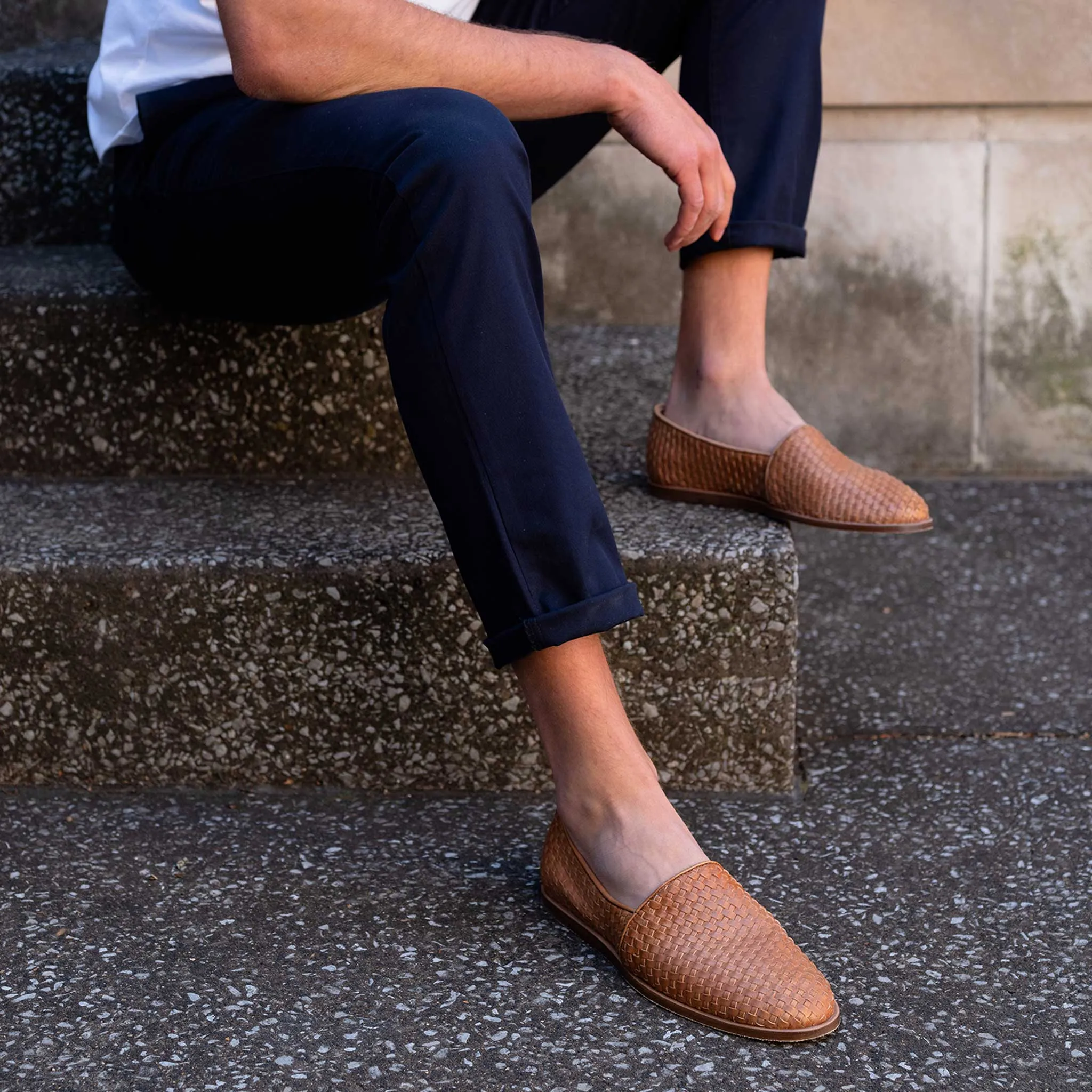 Alejandro Woven Slip On Brown