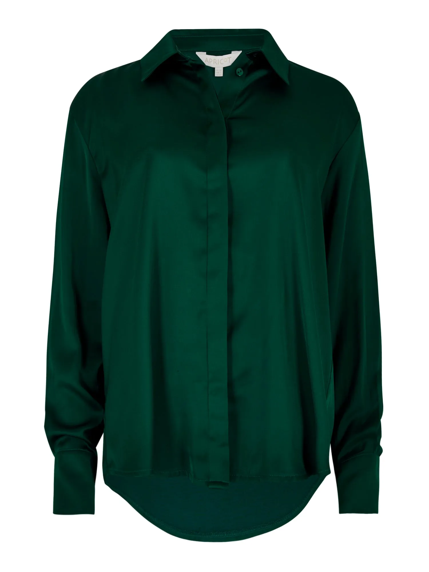 Apricot Women's Oversized Satin Shirt - Jade Green