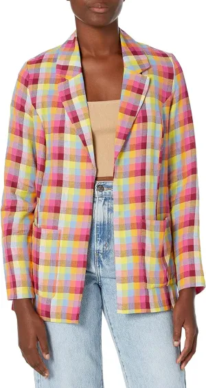 BCBGeneration Women's Open Front Plaid Blazer  Multicolor Size  M