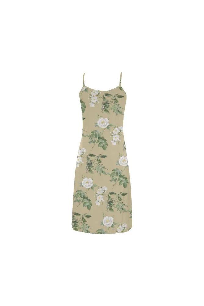 Beige Floral Alcestis Slip Dress