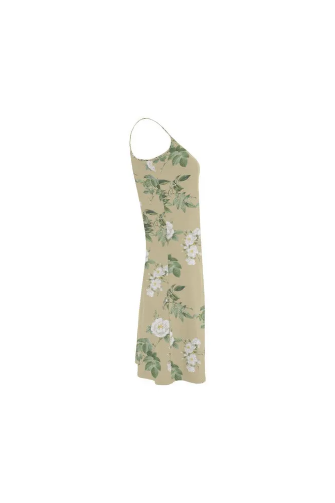 Beige Floral Alcestis Slip Dress