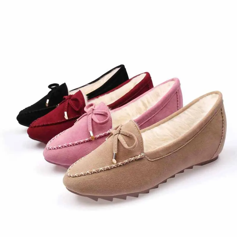 Bow And Velvet Bean Shoes