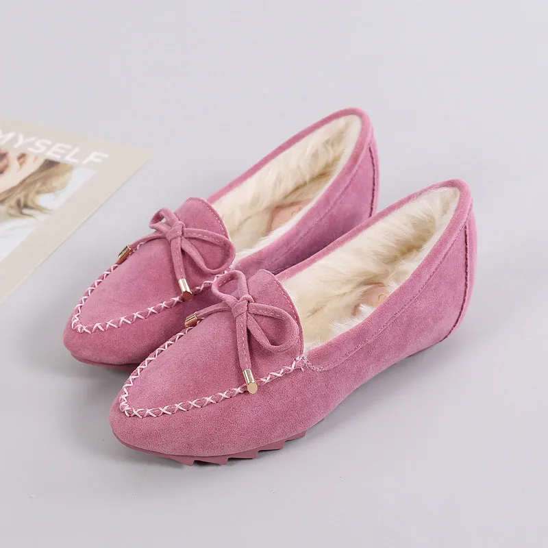 Bow And Velvet Bean Shoes