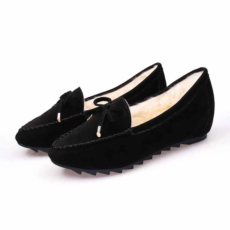 Bow And Velvet Bean Shoes