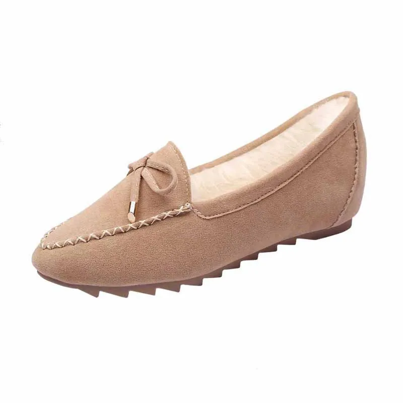 Bow And Velvet Bean Shoes