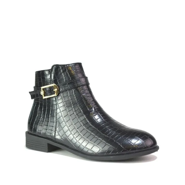 Chelsea Womens Winter Boots Black Croc