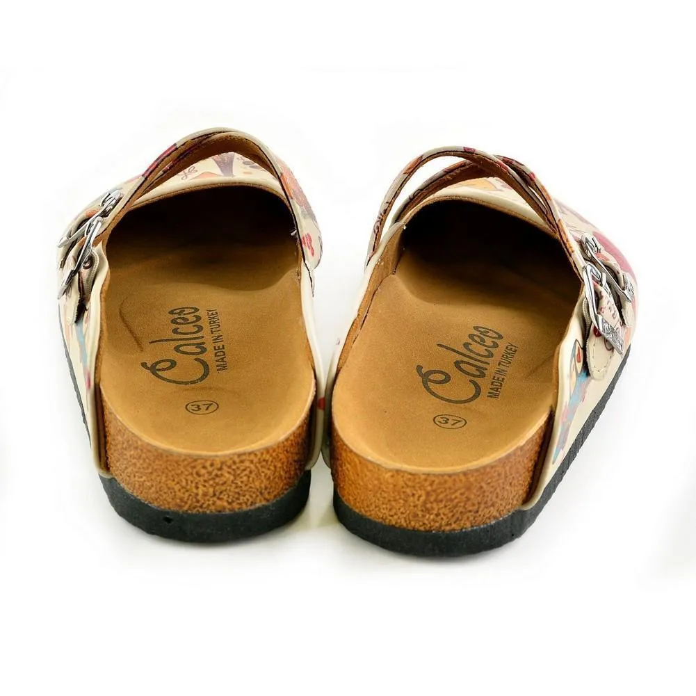 Cream & Pink Love Clogs CAL144