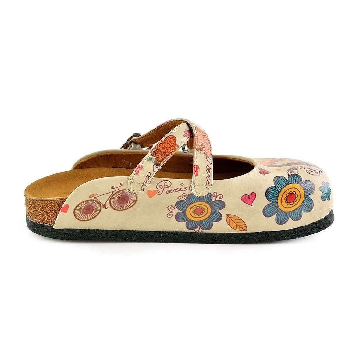 Cream & Pink Love Clogs CAL144