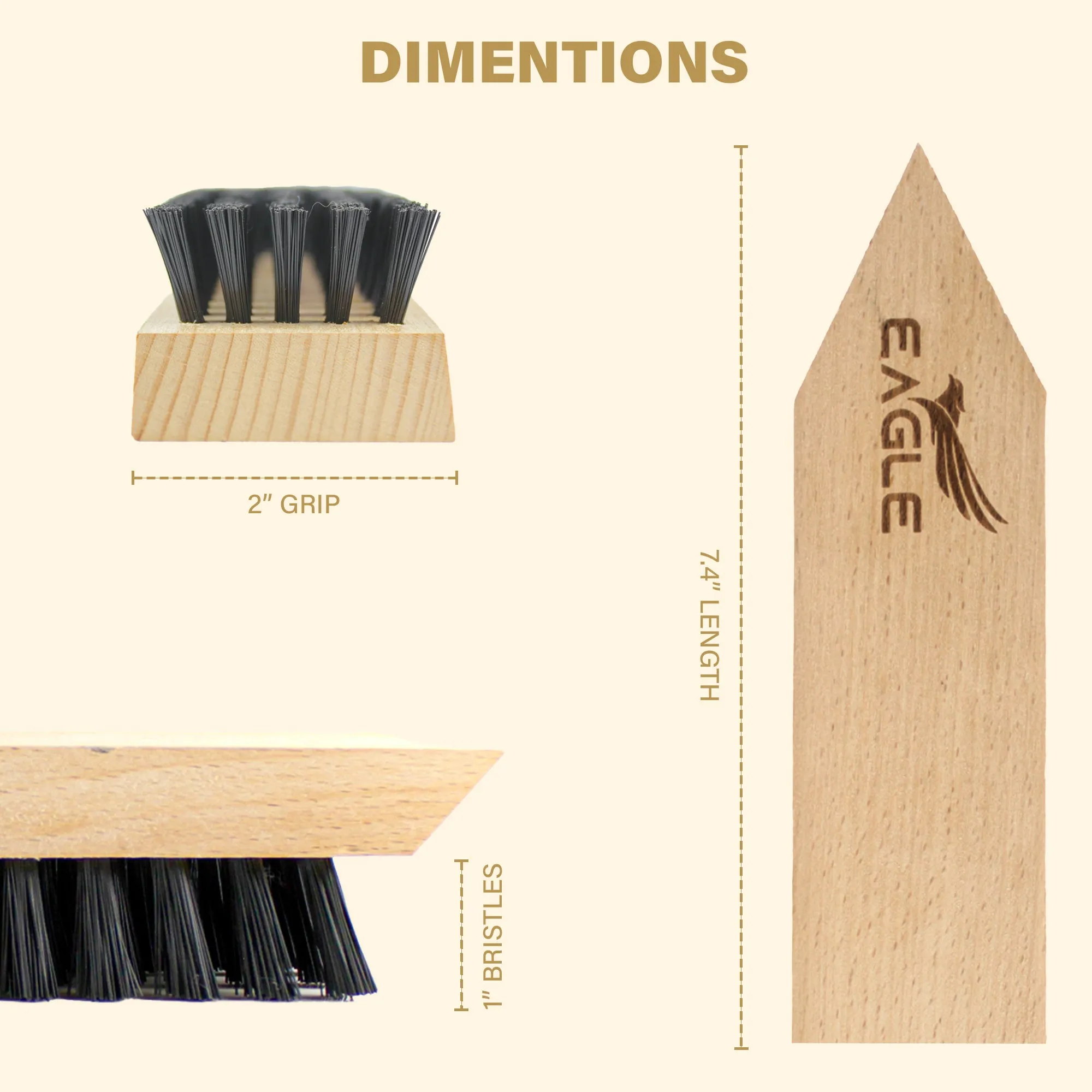 Eagle Boot Brush Scraper- Heavy Duty Boot Cleaning Brush, Boot Scrubber, & Shoe Brush for Dirt