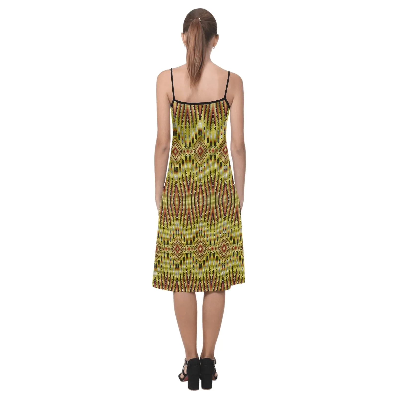 Fire Feather Yellow Alcestis Slip Dress