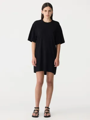 Floating Neck Boxy S/S Dress Black