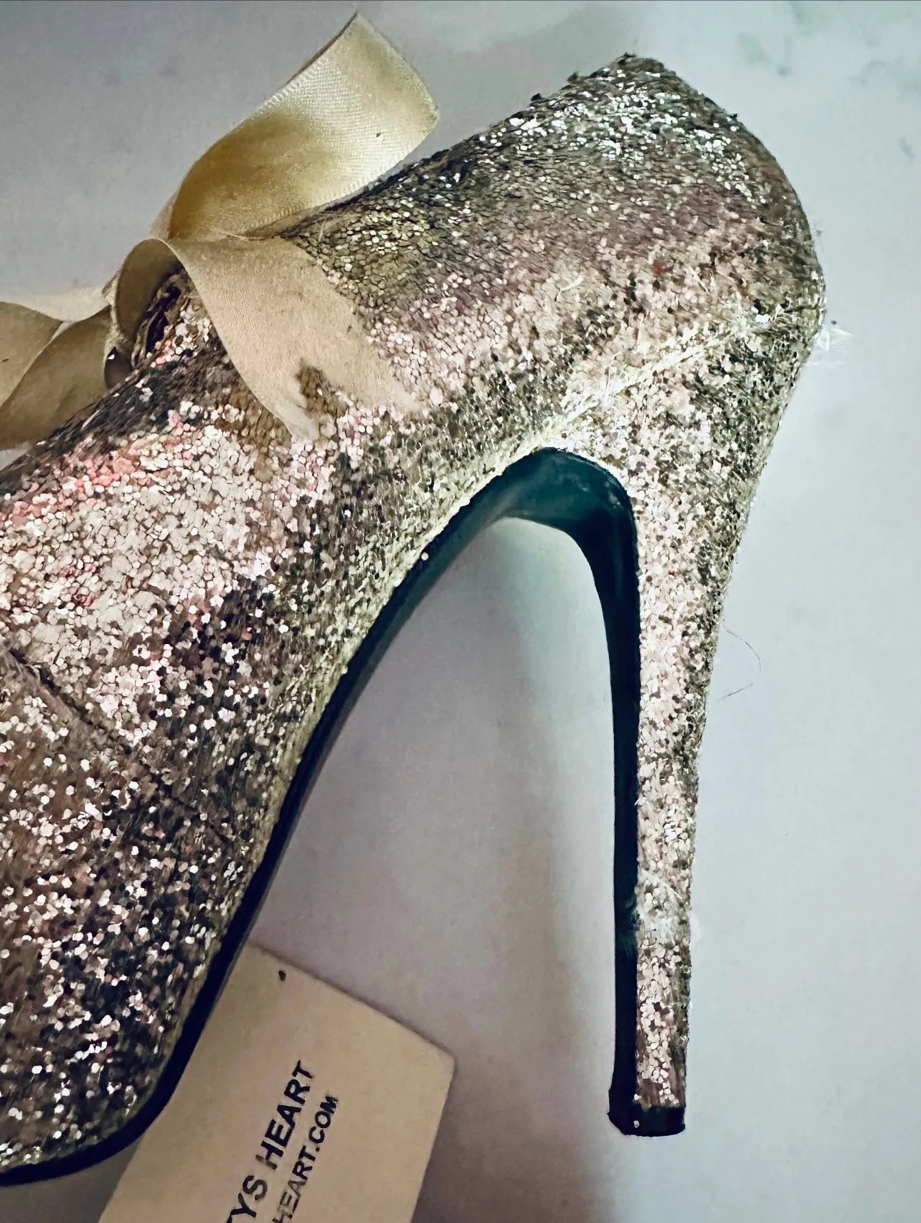 Gold Glitter Platform Heels
