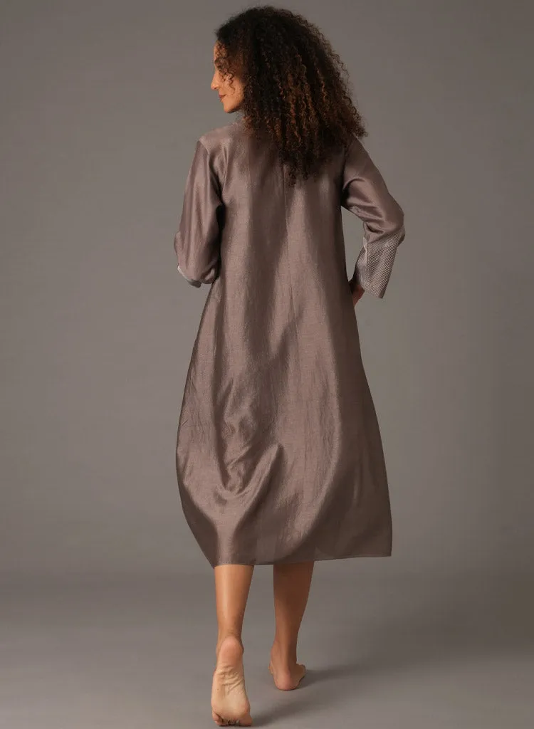 Greige Embroidery Dress