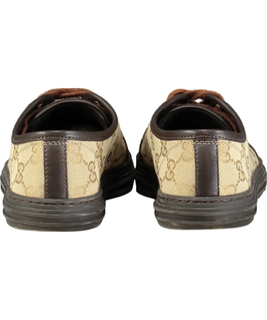 Gucci Brown GG Monogram Supreme Low Trainer UK 2 EU 35 