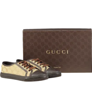 Gucci Brown GG Monogram Supreme Low Trainer UK 2 EU 35 