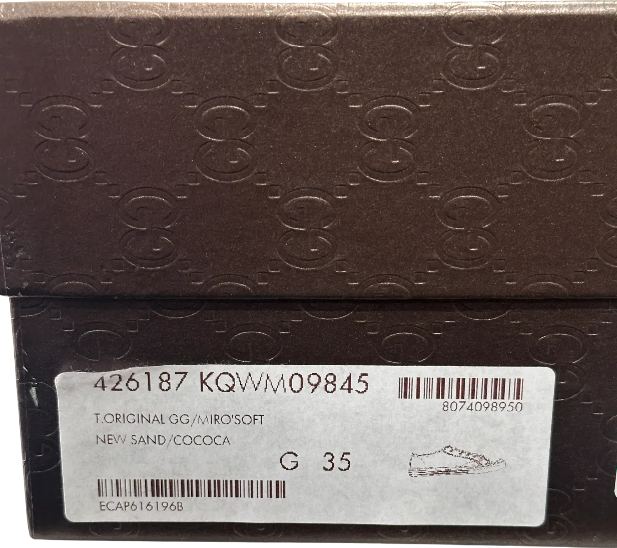 Gucci Brown GG Monogram Supreme Low Trainer UK 2 EU 35 