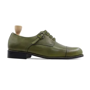 Handmade, Custom Calf Leather Olive Green Men Oxford Shoes