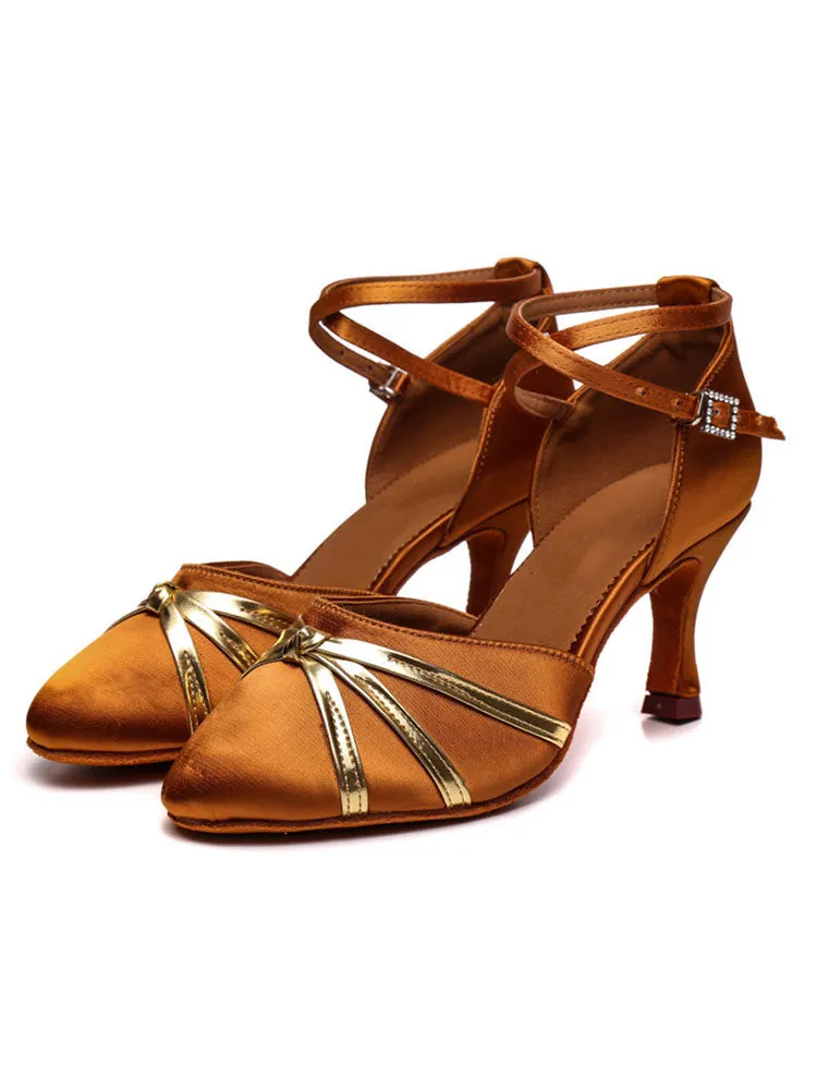High-heeled Satin Latin Dance Shoes Soft Sole Comfortable Exercise Shoes