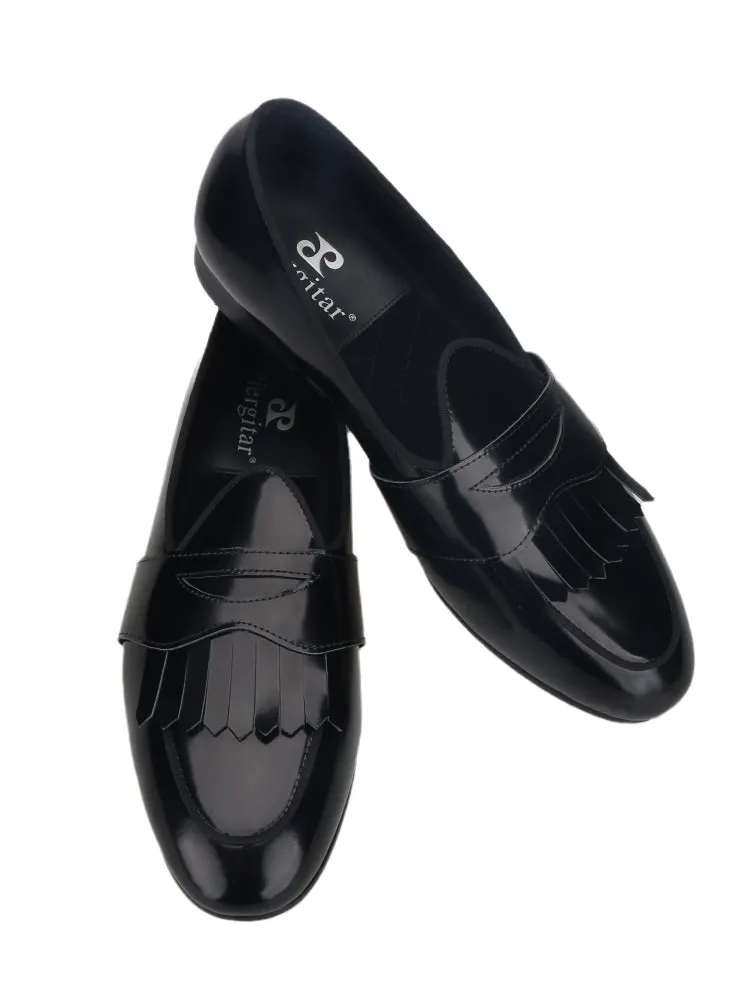 Imported cowhide polished leather slip-on loafers men's leather shoes European and American style wedding party formal wear slip-ons trendy shoes
