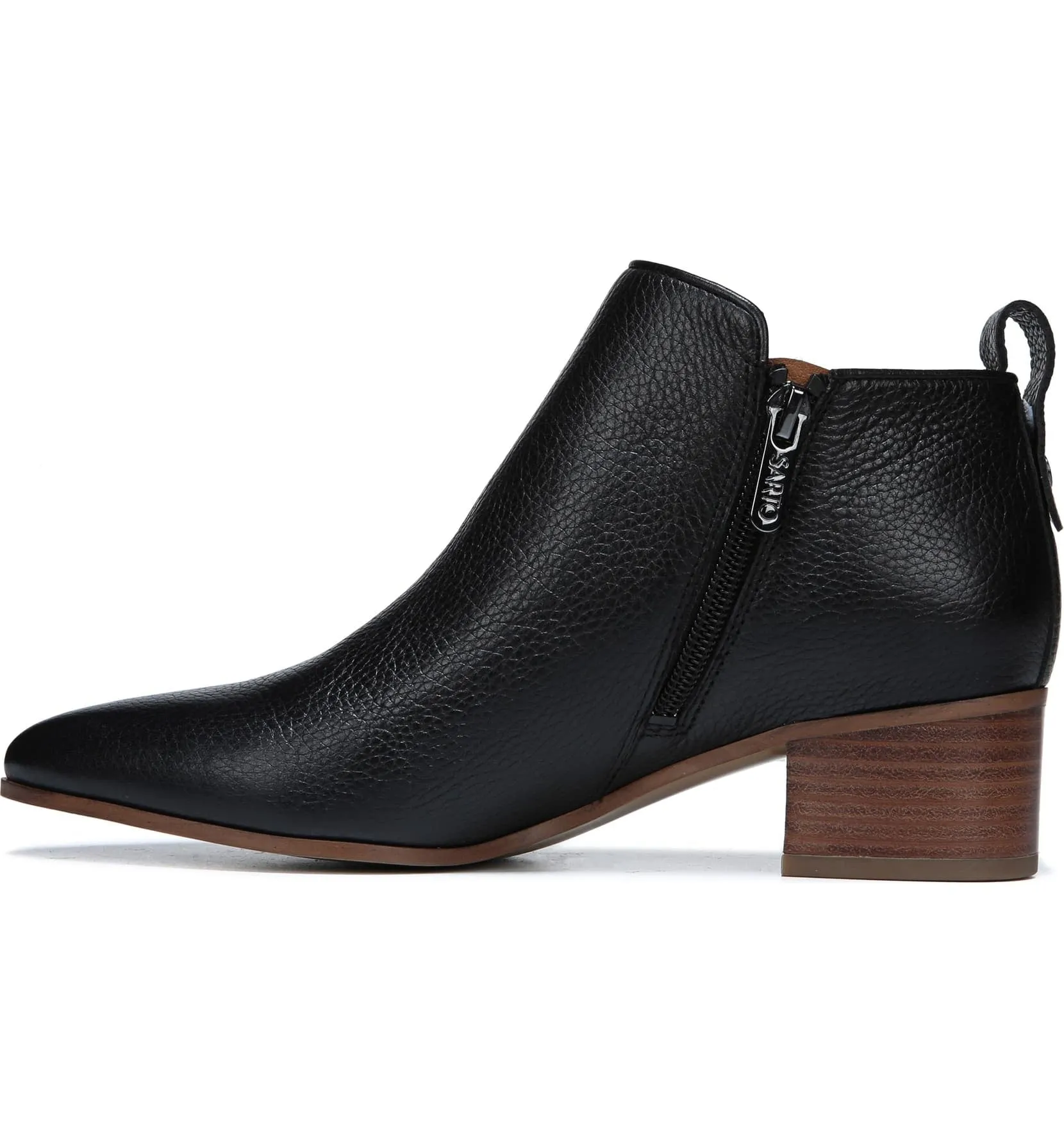 Jollie Black Leather Franco Sarto Ankle Boot