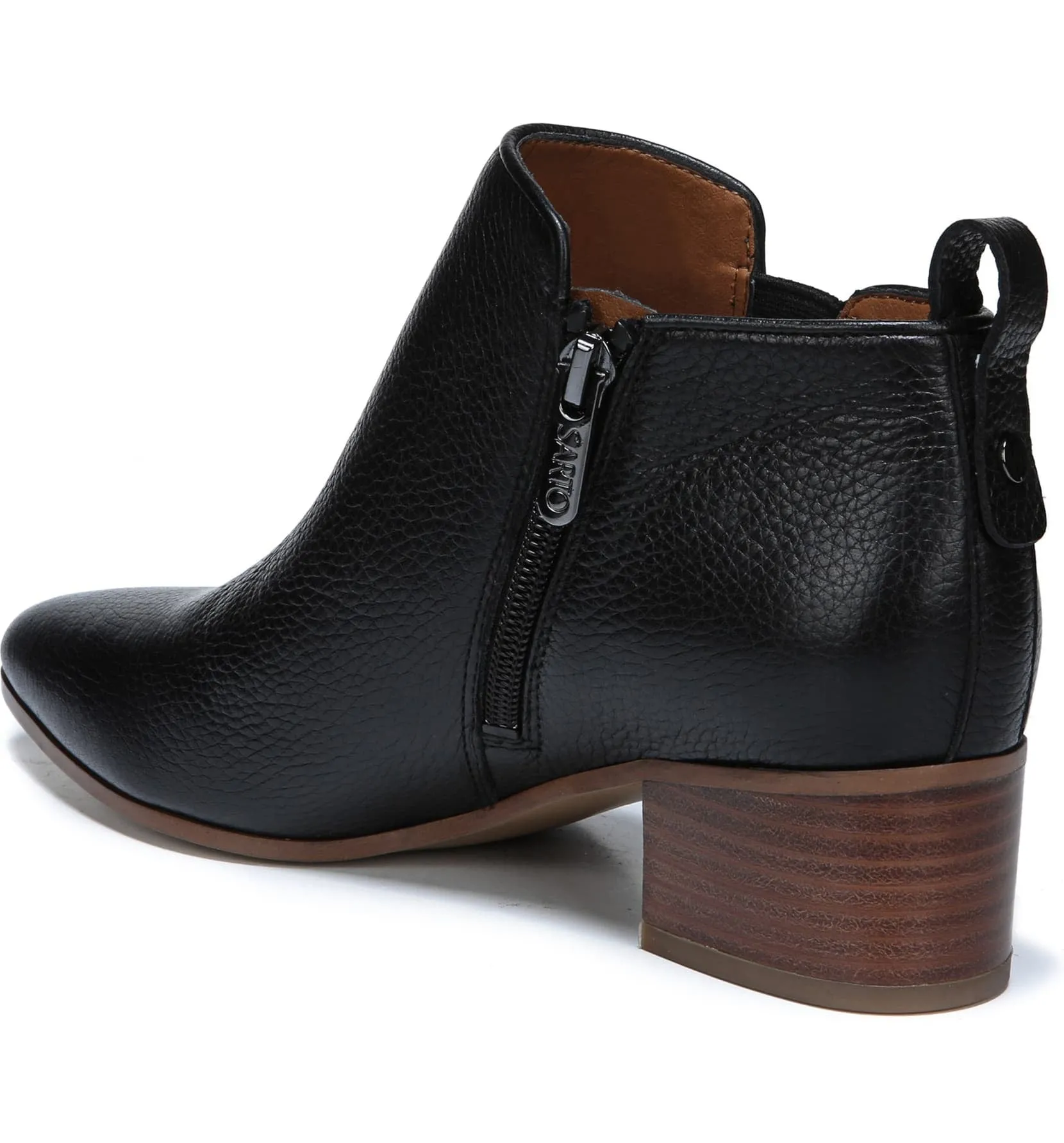 Jollie Black Leather Franco Sarto Ankle Boot