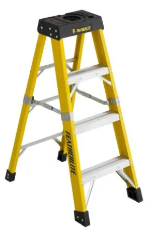Ladder - Featherlite Series 6400 4′ Extra Heavy Duty Fiberglass Step Ladder, 6404