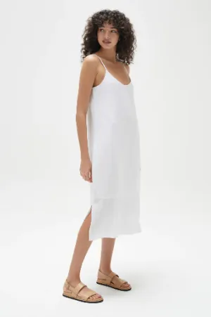 Linen Slip Dress - White