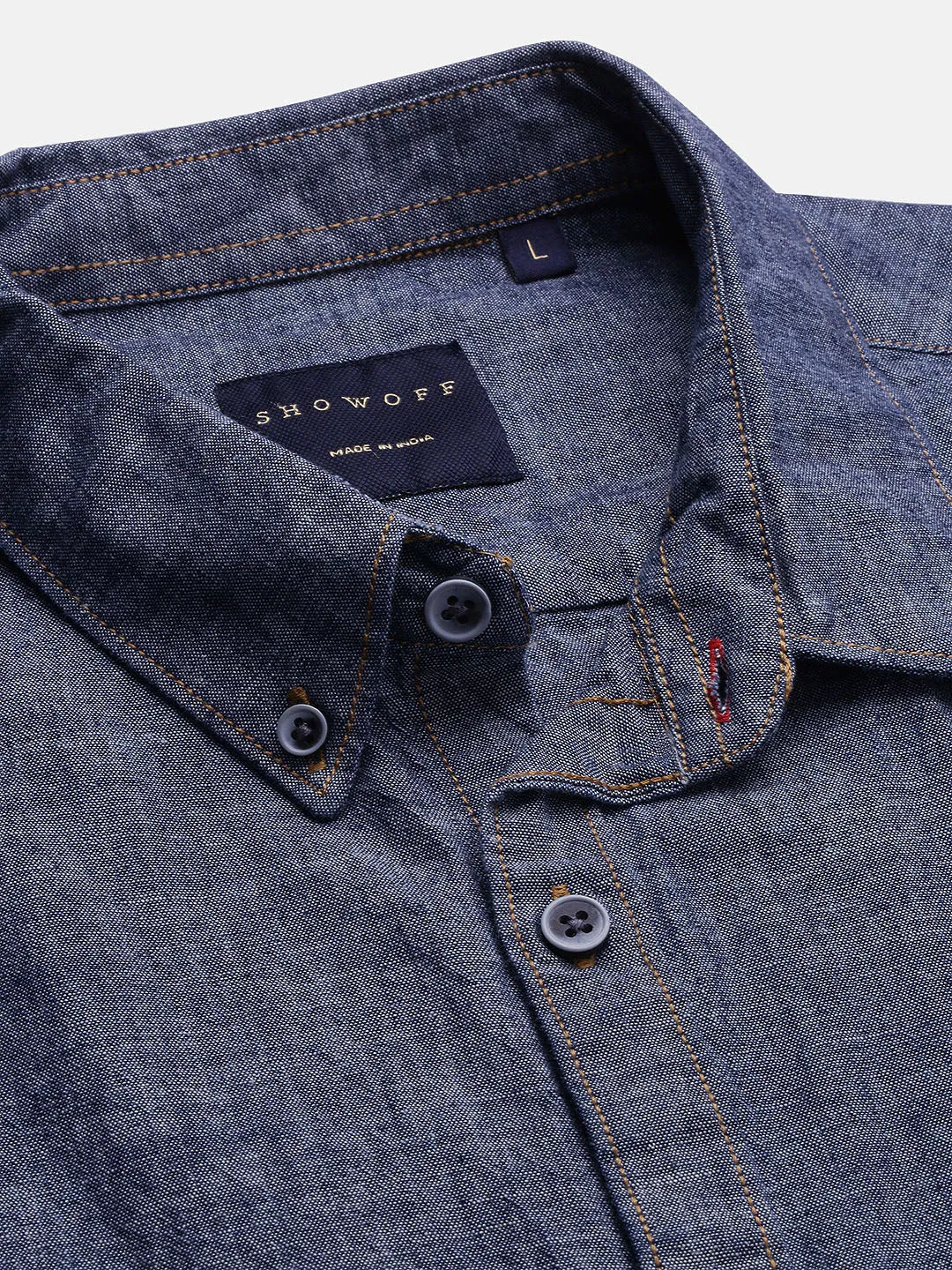 Men Blue Standard Slim Fit Opaque Casual Solid Shirt