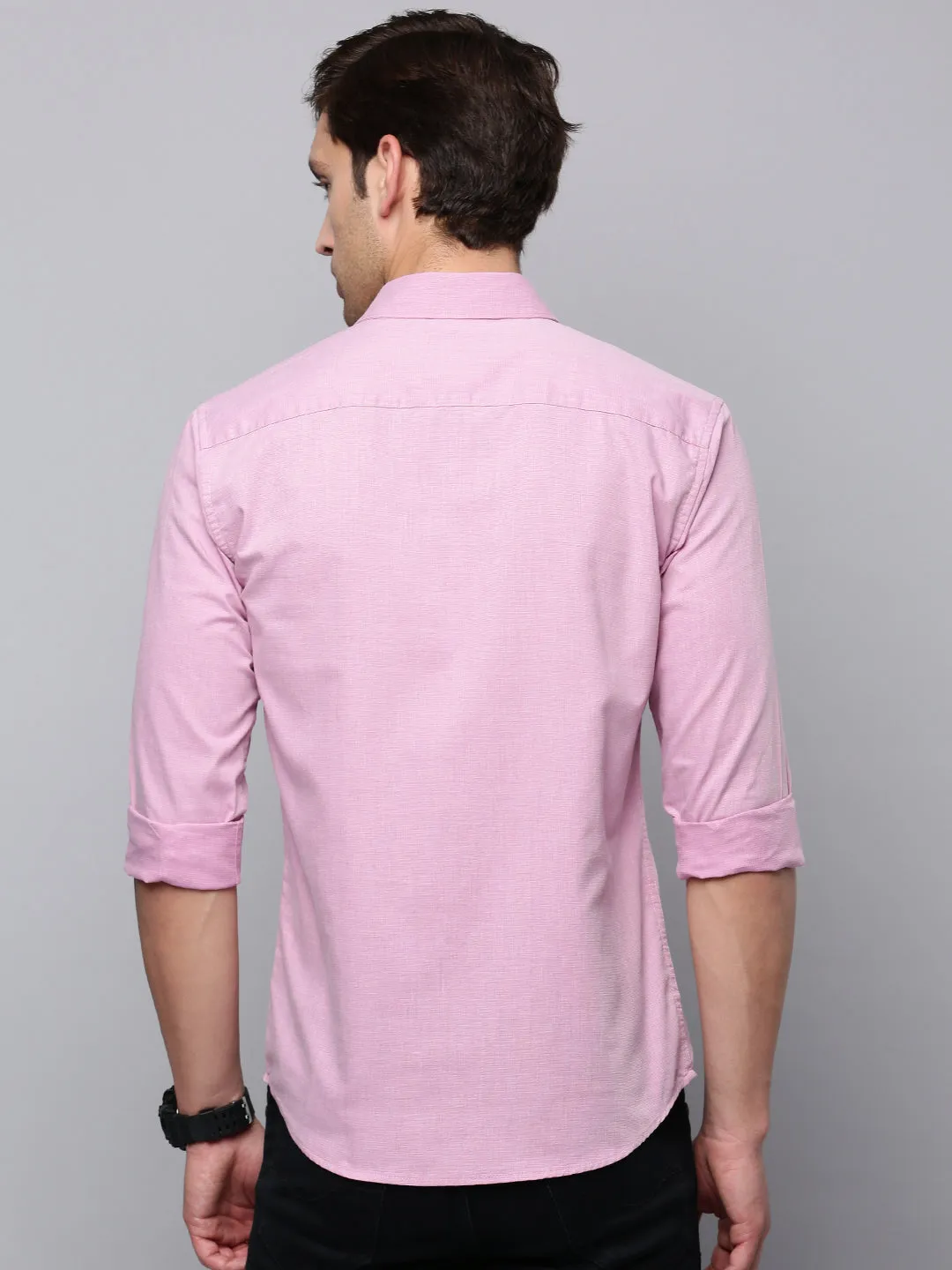 Men Mauve Classic Casual Cotton Shirt