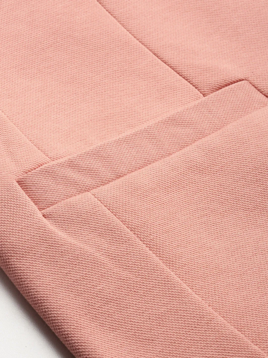 Men Peach Slim-Fit Single Breasted Blazer