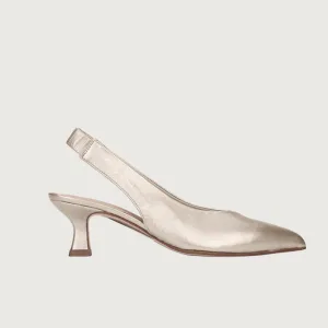 Pedro Miralles Gold Sling back Heels