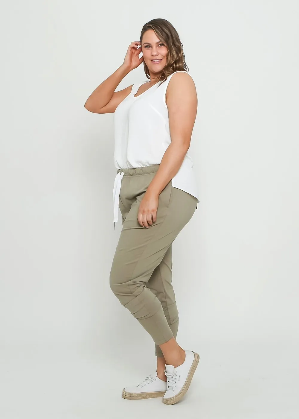 Plus Size || Lainie Lounge Pant - Khaki