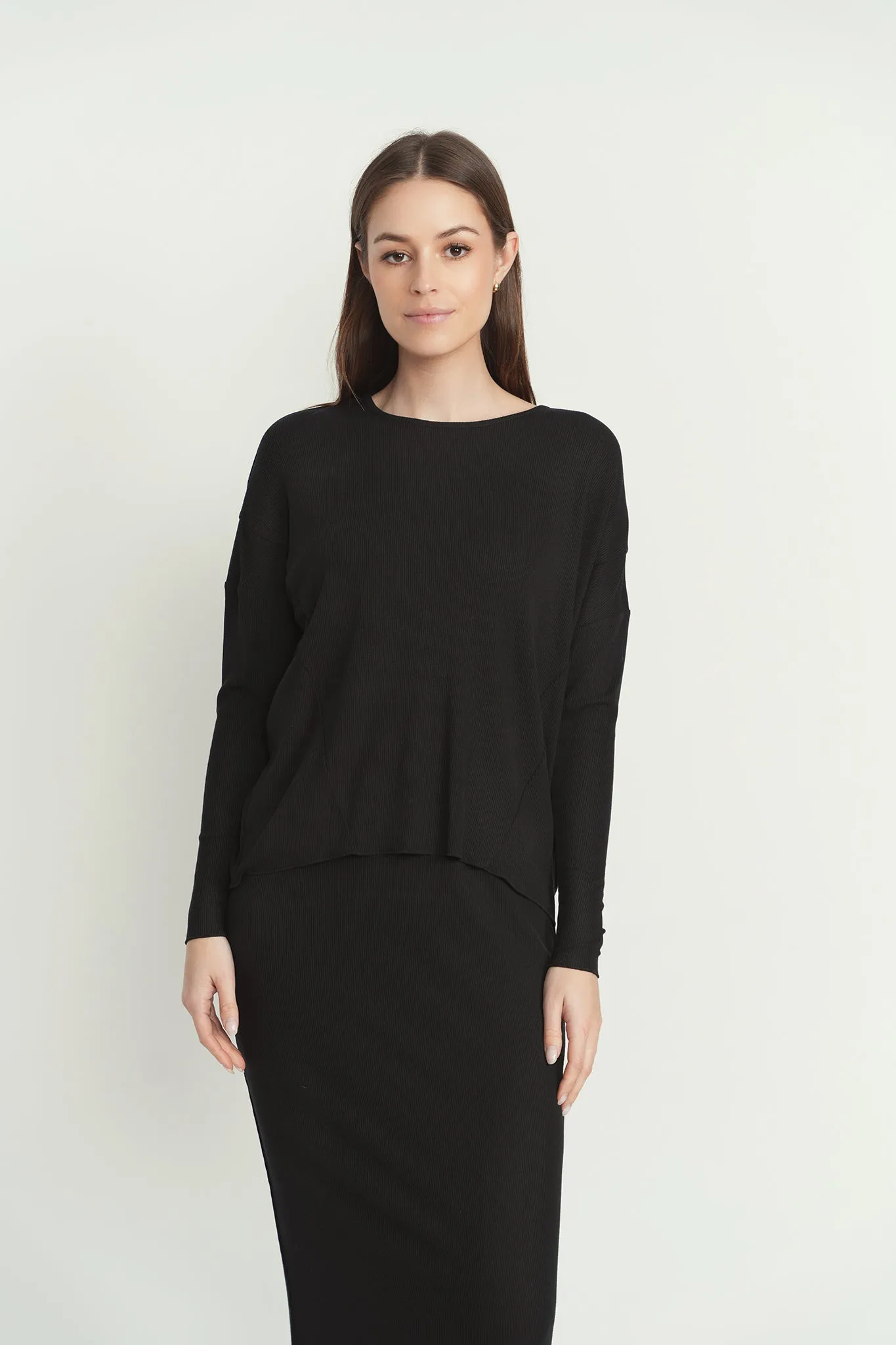 Point Long Sleeve Dolman Top