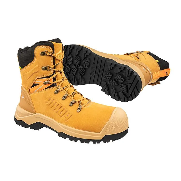 Puma Wheat Iron HD 8″ Fibreglass Toe Cap Zip Sided Lace Up Safety Boot With Scuff Cap (632797) (Pre Order)