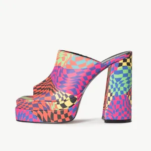 RAID Piya Platform Mule in Pink Multi