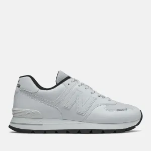 Scarpe Uomo NEW BALANCE Sneakers 574 Rugged in Suede e Mesh colore White