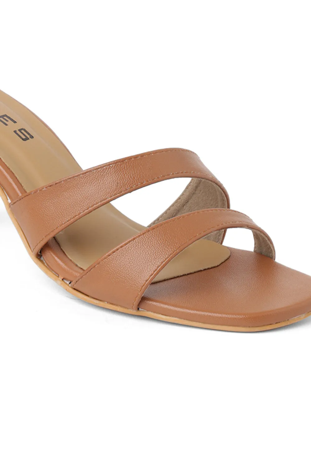 SOLES Asymmetrical Strap Block Heels