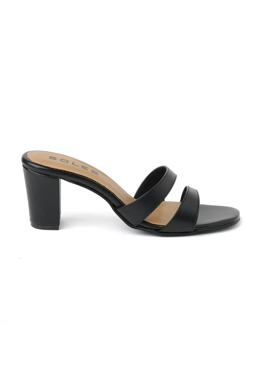 SOLES Asymmetrical Strap Block Heels