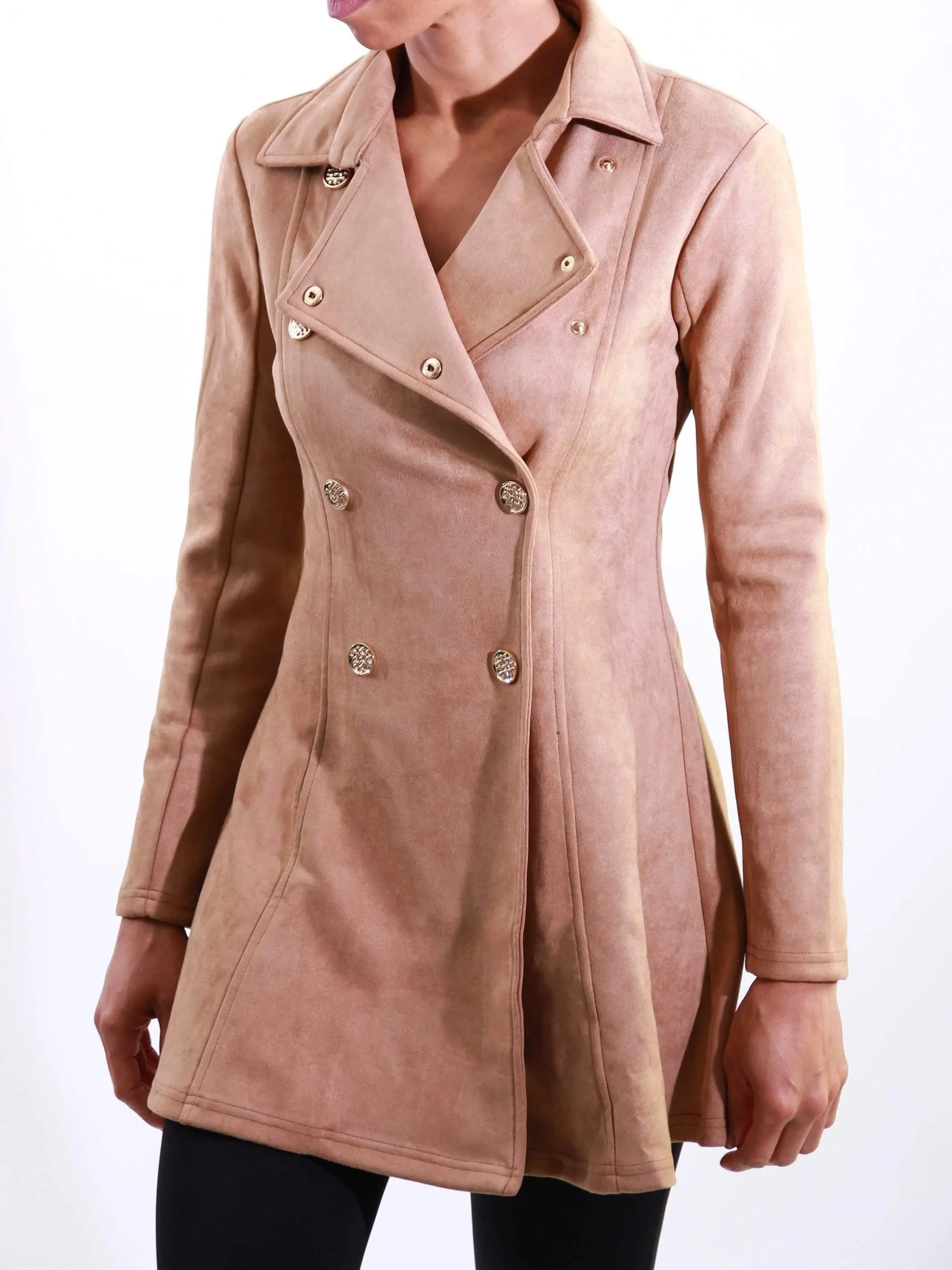 Spice Suede | Double-Breasted Blazer
