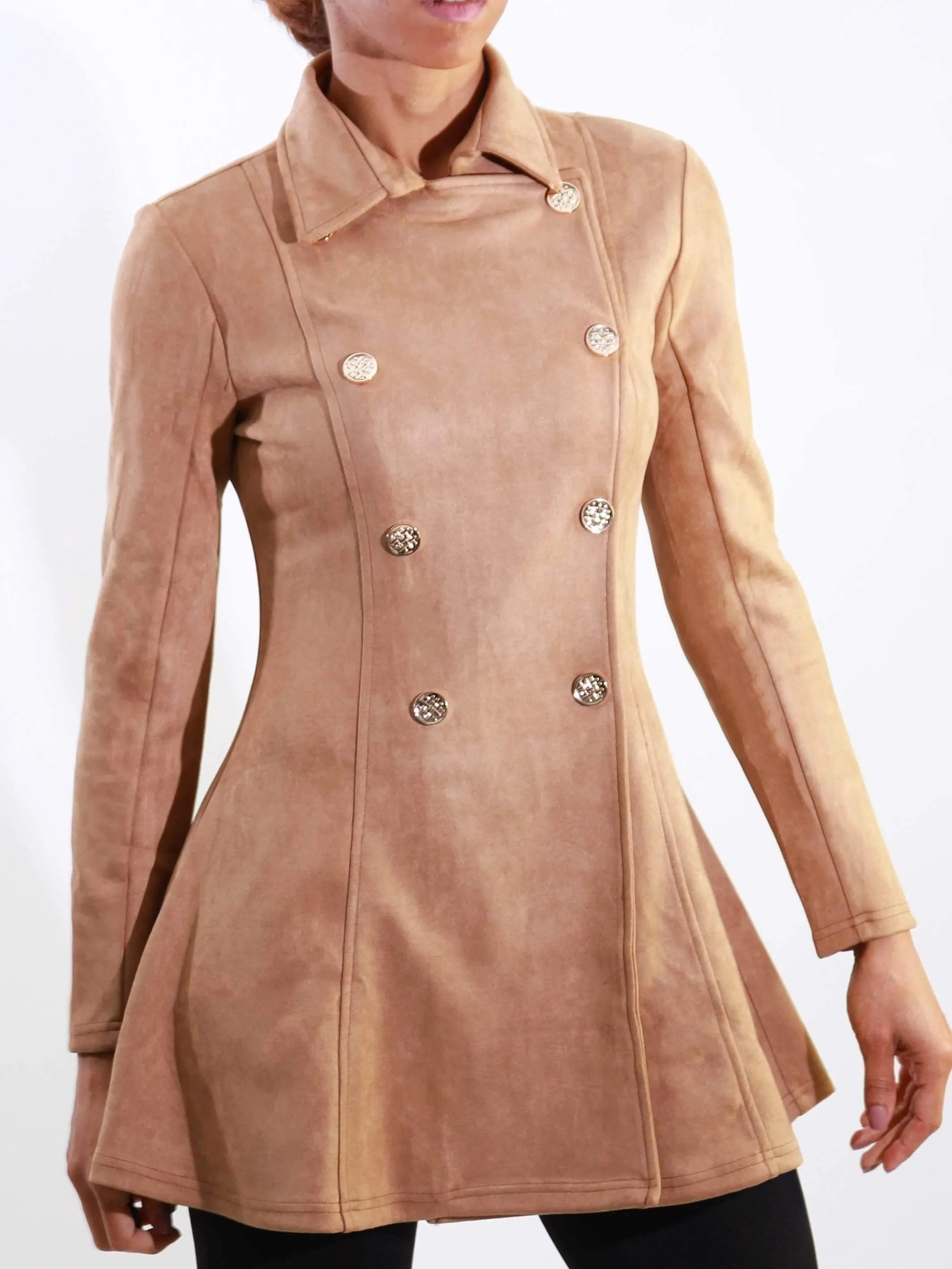 Spice Suede | Double-Breasted Blazer
