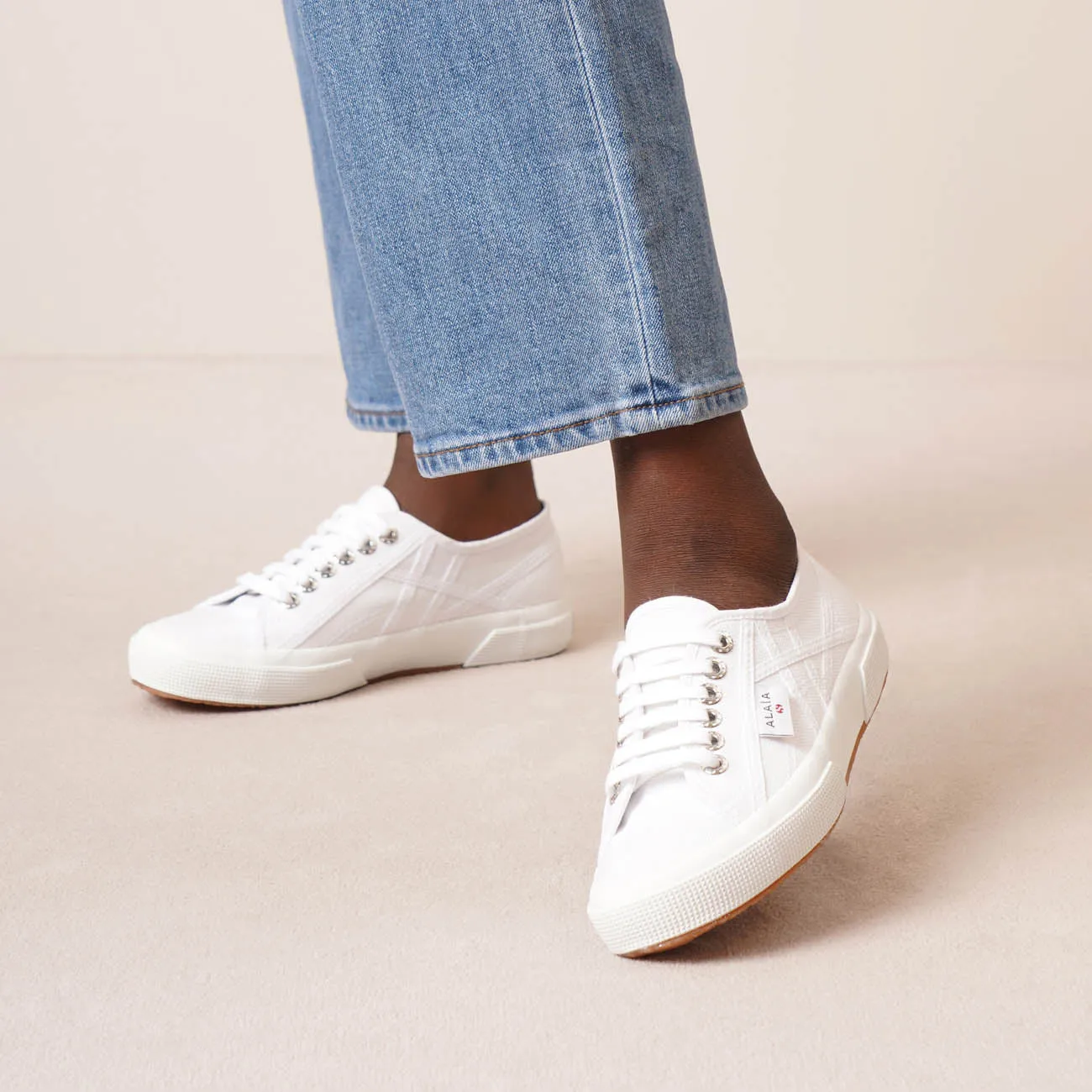 Superga white canvas sneakers