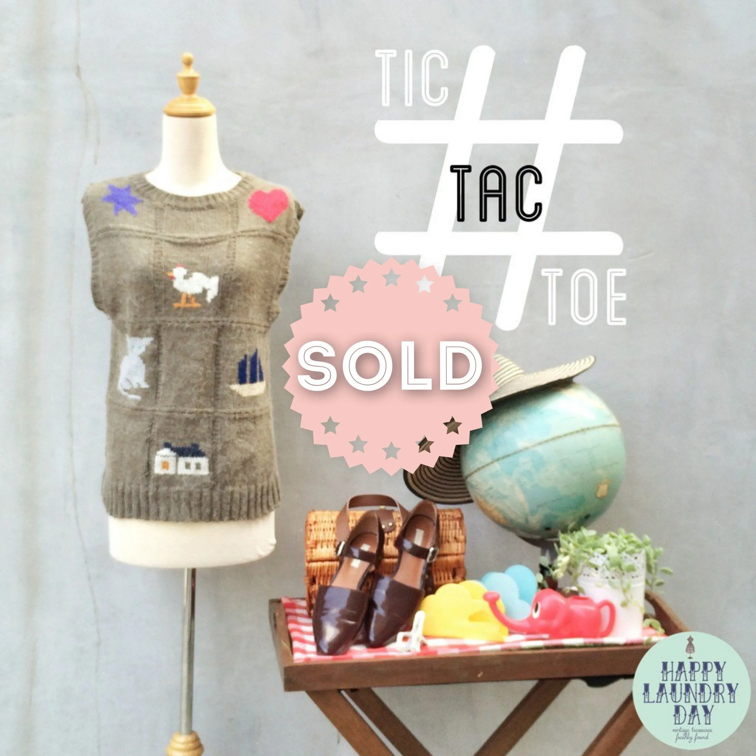 Tic Tac Toe | Vintage 1970s Sweater Knit