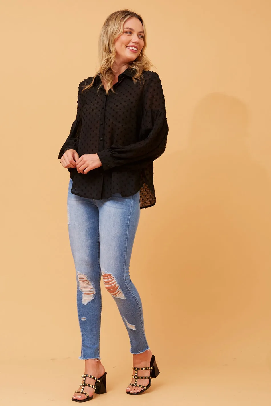 TRINNY DOBBY PATTERN SHIRT